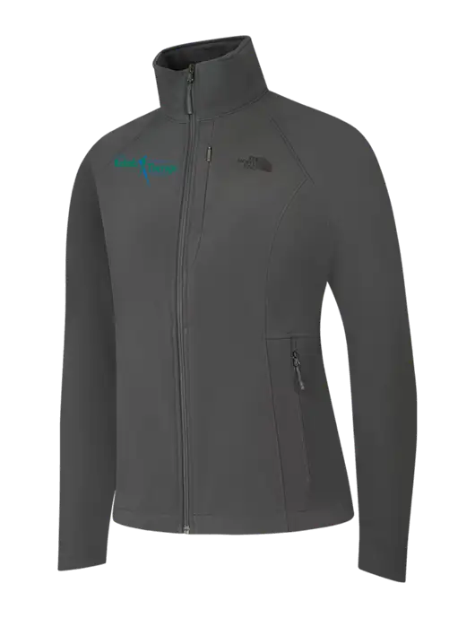 North Face Womens Medium Grey Apex Barrier Soft Shell Jacket  w/Sports Rehab Logo