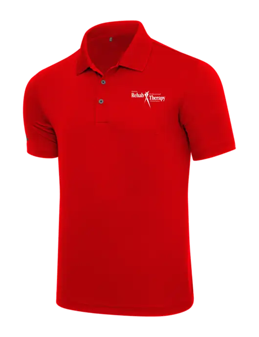 Adidas Red Performance Polo w/Sports Rehab Logo