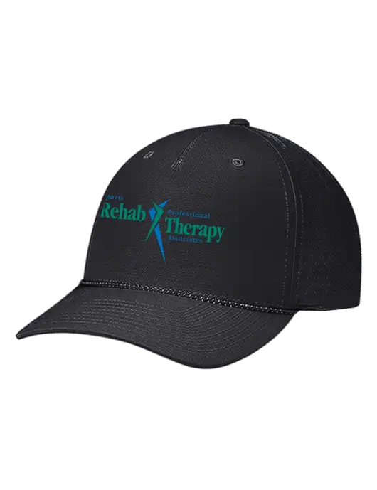 Richardson Laser Perf Performance Black/Black-Grey Rope Cap w/Sports Rehab Logo