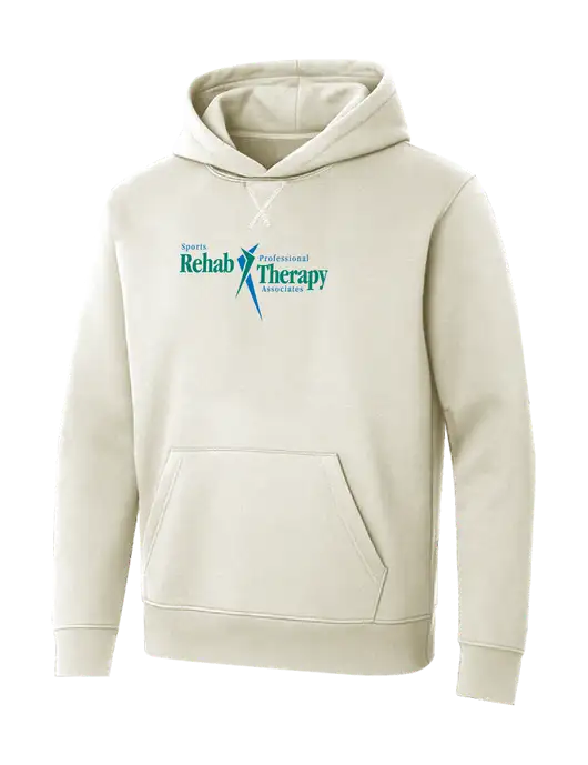 Allmade White Sand Organic French Terry Pullover Hoodie w/Sports Rehab Logo