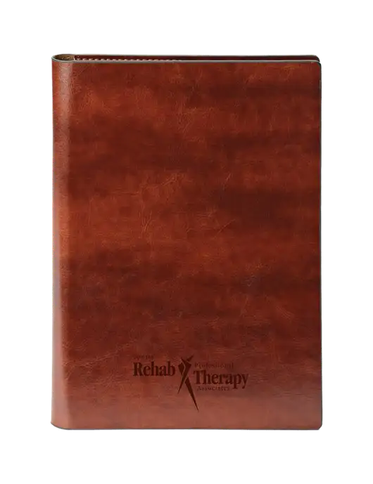 Fabrizio Brown 7 x 9.625 Padfolio & Notepad w/Sports Rehab Logo