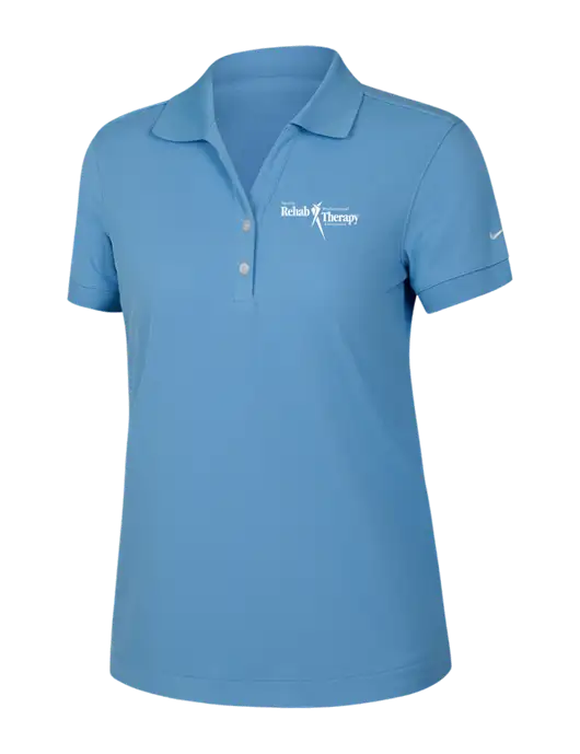 Nike Womens Dri-FIT Classic Light Blue Polo w/Sports Rehab Logo
