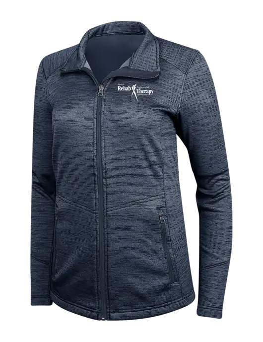 Navy Womens Digi Stripe Fleece Jacket w/Sports Rehab Logo