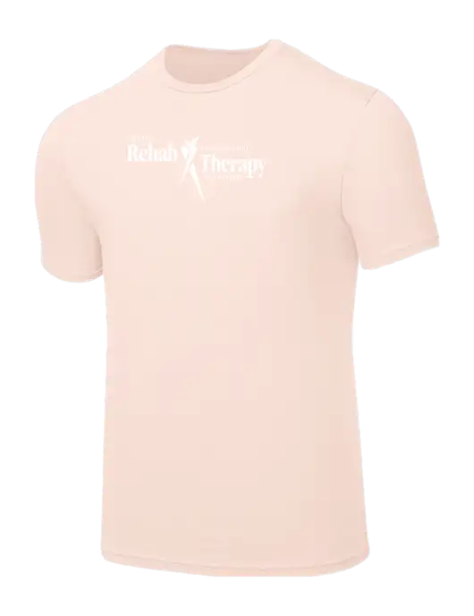 Seriously Soft Very Light Coral T-Shirt w/Sports Rehab Logo