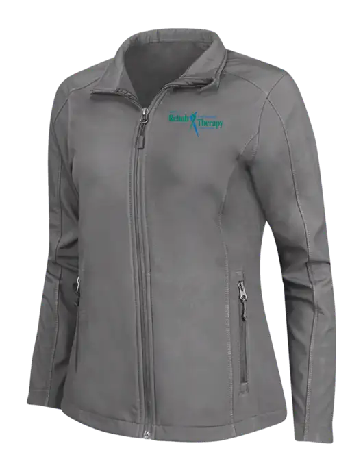 Medium Grey Womens Core Soft Shell Jacket w/Sports Rehab Logo