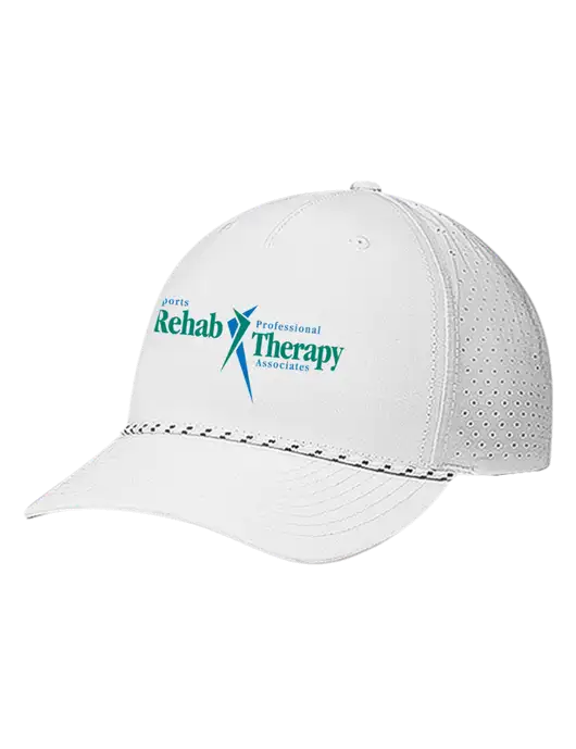 Richardson Laser Perf Performance White/White-Black Rope Cap w/Sports Rehab Logo