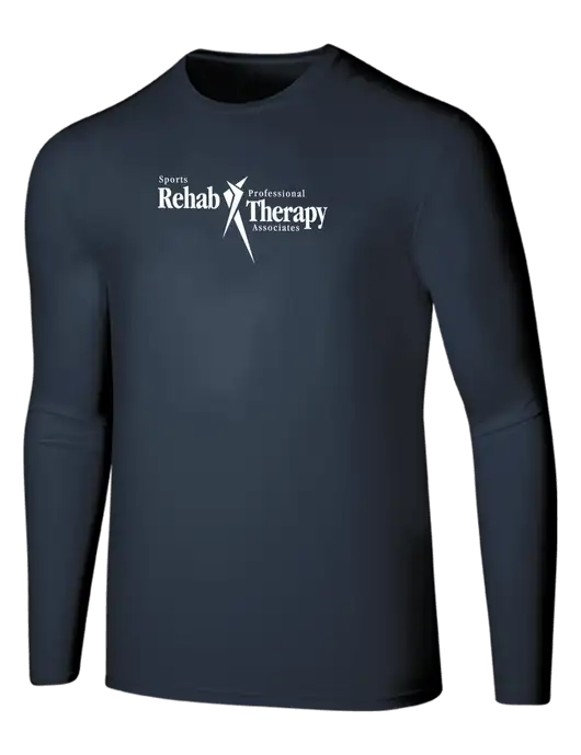 Seriously Soft Navy Long Sleeve T-Shirt w/Sports Rehab Logo