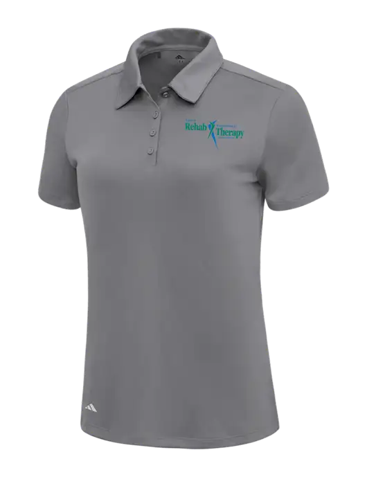 Adidas Medium Grey Womens Ultimate Solid Polo w/Sports Rehab Logo