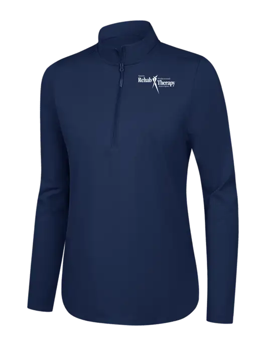  Womens Dark Navy C-FREE Double Knit 1/4-Zip w/Sports Rehab Logo