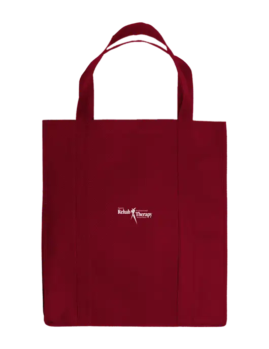 Eco Reusable Jumbo Maroon Shopping Bag w/Sports Rehab Logo