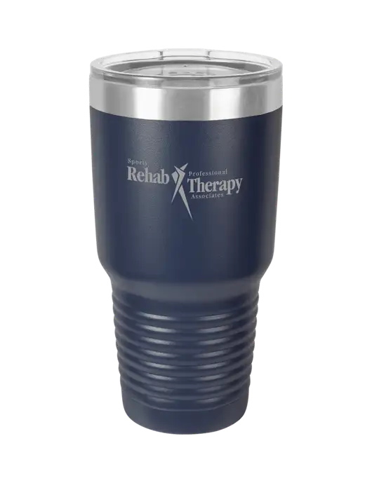 Polar Camel 30 oz Powder Coated Navy Vacuum Insulated Tumbler w/Sports Rehab Logo
