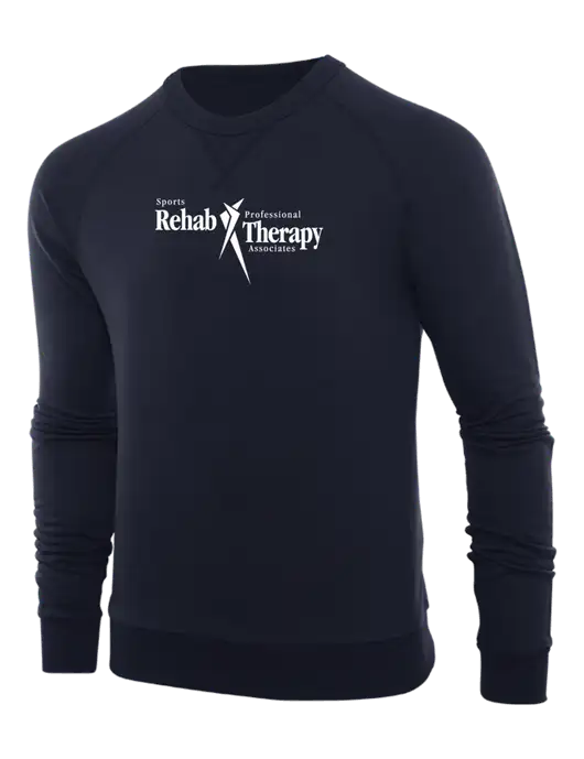 Allmade Dark Navy Organic French Terry Crewneck Sweatshirt w/Sports Rehab Logo