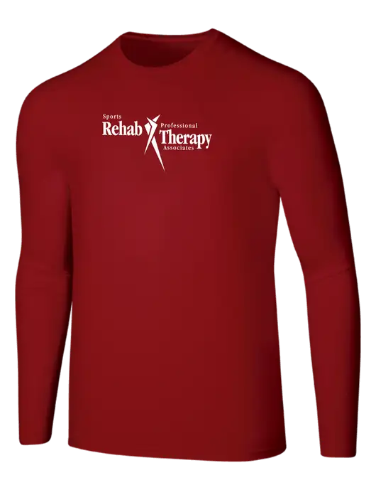 Seriously Soft Red Long Sleeve T-Shirt w/Sports Rehab Logo