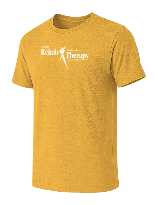 BELLA+CANVAS Heather Yellow Gold CVC Short Sleeve Tee w/Sports Rehab Logo