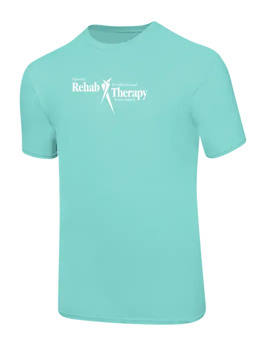 Ring Spun Seafoam 4.5 oz T-Shirt w/Sports Rehab Logo
