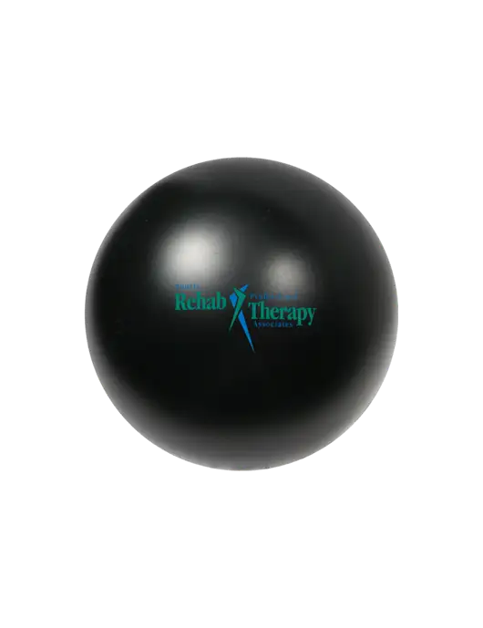 Black Stress Reliever Ball w/Sports Rehab Logo