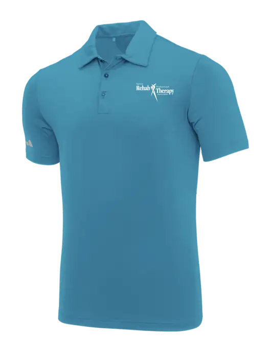 Adidas Sapphire Blue Ultimate Solid Polo w/Sports Rehab Logo