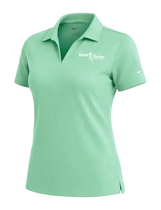 NIKE Very Light Green Womens Dri-Fit Micro Pique Polo w/Sports Rehab Logo