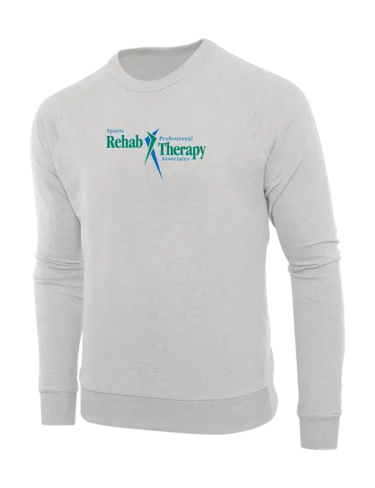 Allmade Granite Grey Heather Organic French Terry Crewneck Sweatshirt w/Sports Rehab Logo