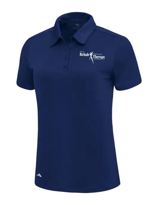 Adidas Navy Blue Womens Ultimate Solid Polo w/Sports Rehab Logo