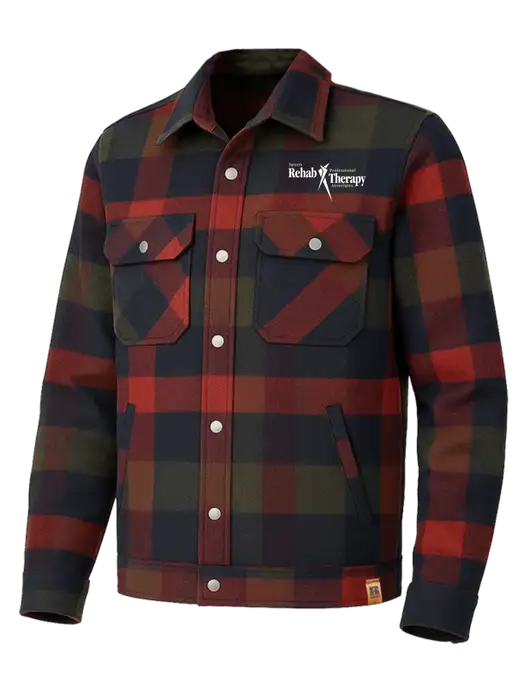Russell Outdoors Red Plaid Basin Jacket w/Sports Rehab Logo