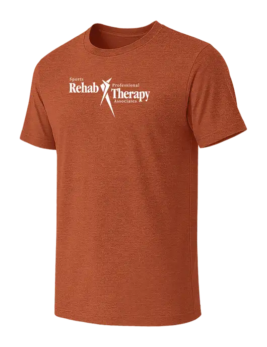 BELLA+CANVAS Burnt Orange Heather CVC Short Sleeve Tee w/Sports Rehab Logo