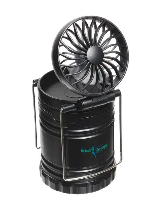 Black Retro Lantern with Fan w/Sports Rehab Logo