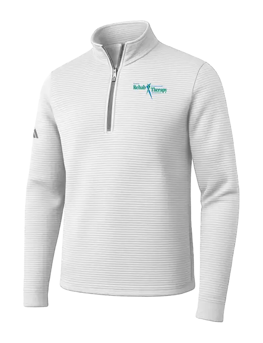 Adidas White Spacer Quarter-Zip Pullover w/Sports Rehab Logo