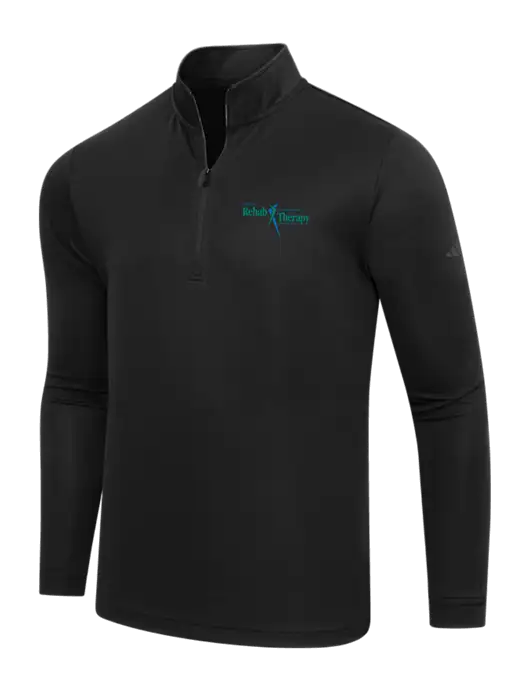 Adidas Black Lightweight Quarter Zip Pullover w/Sports Rehab Logo