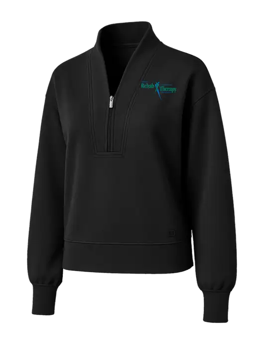 OGIO Womens Black Transcend 1/4-Zip w/Sports Rehab Logo