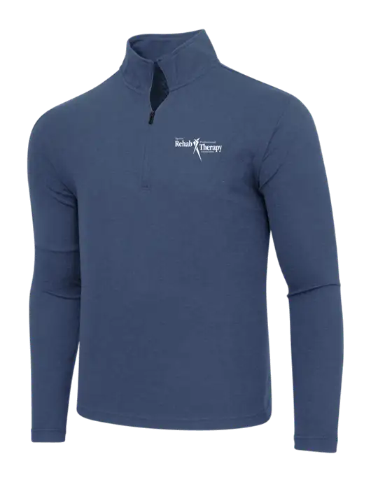 Adidas  Navy  Melange 3 Stripes Quarter Zip Sweater w/Sports Rehab Logo