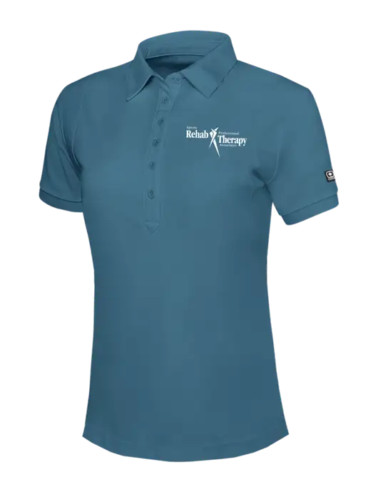 OGIO Womens Light Slate Blue Jewel Polo w/Sports Rehab Logo