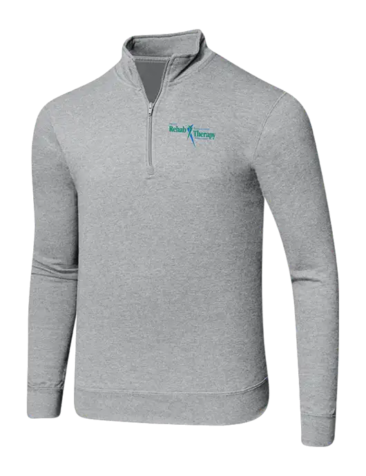 Light Heather Grey 8.5 oz Ring Spun 1/4 Zip Pullover Sweatshirt w/Sports Rehab Logo