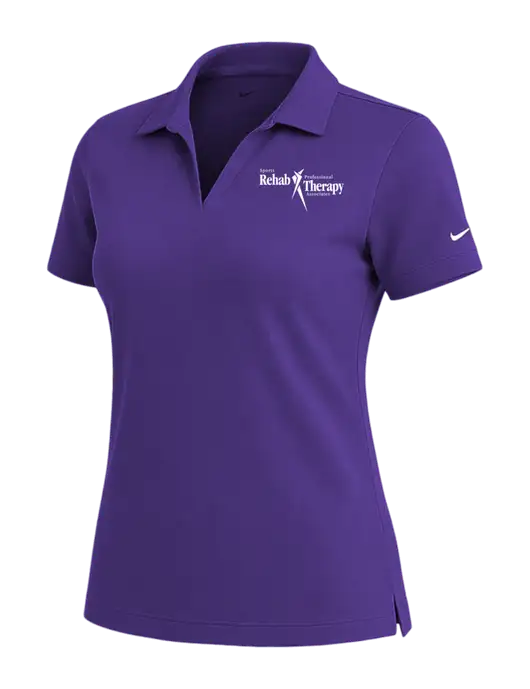 NIKE Purple Womens Dri-Fit Micro Pique Polo w/Sports Rehab Logo