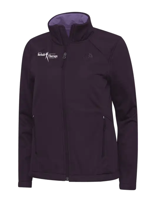 North Face Light Plum Womens Ridgewall Soft Shell Jacket w/Sports Rehab Logo