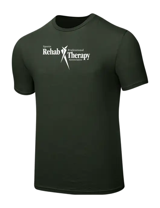 Seriously Soft Dark Olive T-Shirt w/Sports Rehab Logo