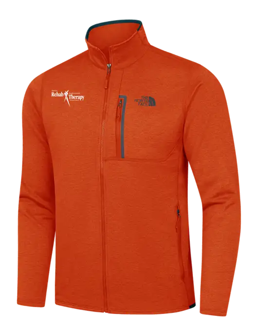North Face Orange Heather/Navy Skyline Full-Zip Fleece Jacket w/Sports Rehab Logo