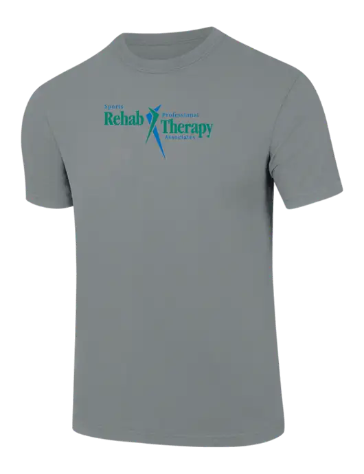 Comfort Colors 6.1 oz Medium Grey Heavyweight Ring Spun T-Shirt w/Sports Rehab Logo