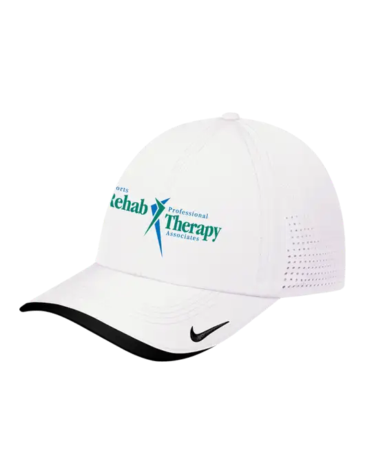 Nike White/Black Dri-FIT Perforated Performance Cap w/Sports Rehab Logo