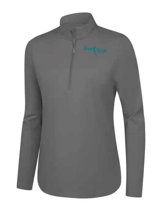  Womens Dark Medium Grey C-FREE Double Knit 1/4-Zip w/Sports Rehab Logo