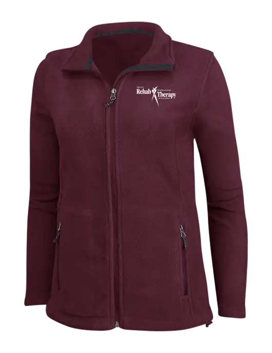 Womens Maroon Fleece Jacket w/Sports Rehab Logo