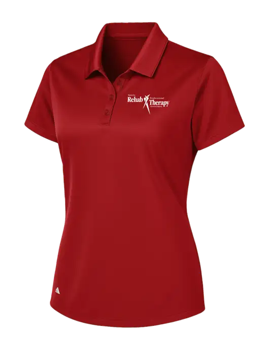 Adidas Red Womens Basic Sport Polo w/Sports Rehab Logo