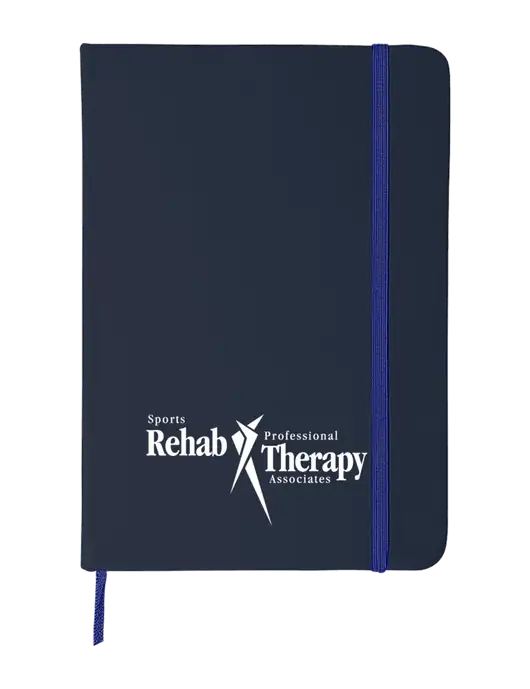 Dark Navy Blue Comfort Touch Bound Journal 5" X 7" w/Sports Rehab Logo