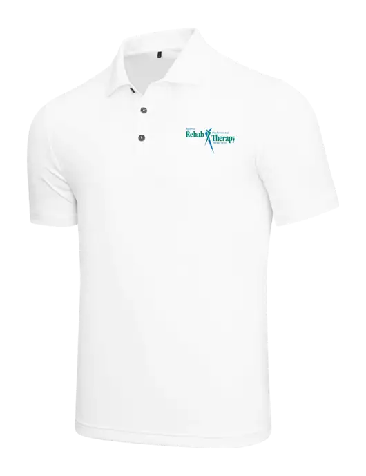 Adidas White Performance Polo w/Sports Rehab Logo
