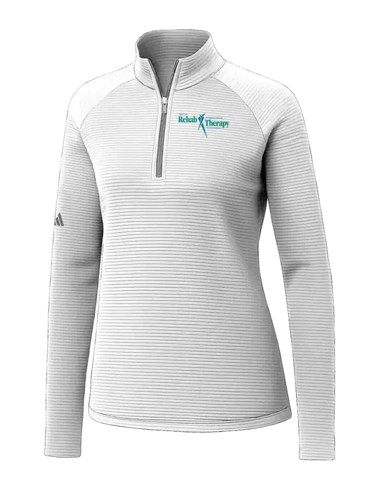Adidas Womens White Spacer Quarter-Zip Pullover  w/Sports Rehab Logo