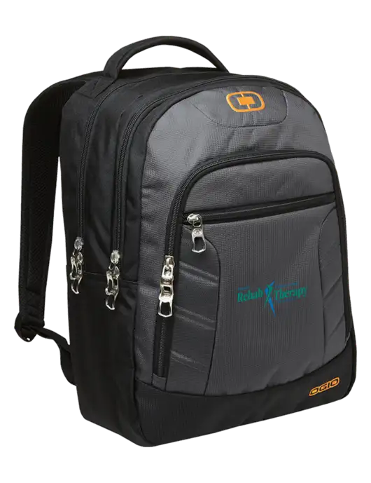 OGIO Dark Grey/Orange Colton Laptop Backpack
 w/Sports Rehab Logo
