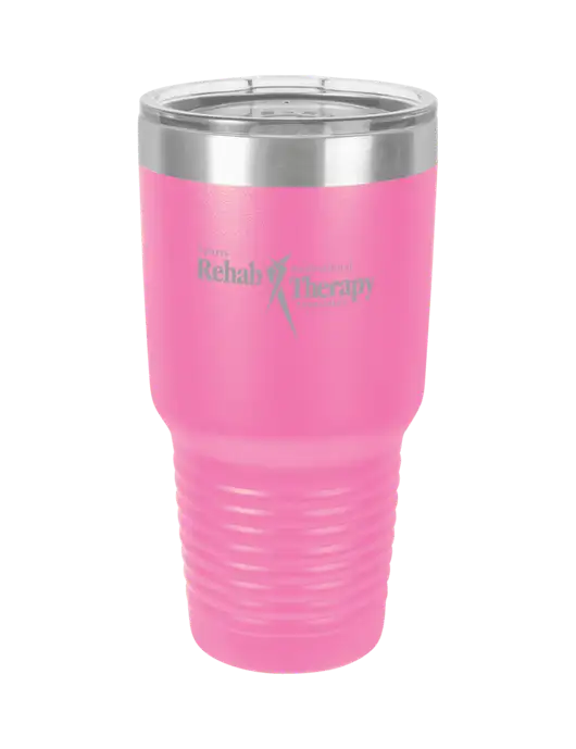 Polar Camel 30 oz Powder Coated Pink Vacuum Insulated Tumbler w/Sports Rehab Logo