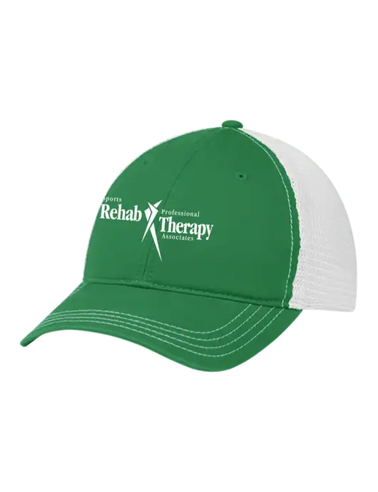 Richardson 111 Garment Washed Trucker Cap Kelly w/White Mesh w/Sports Rehab Logo