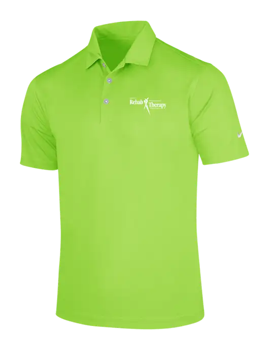 NIKE Light Kelly Green Dri-Fit Vertical Mesh Polo w/Sports Rehab Logo