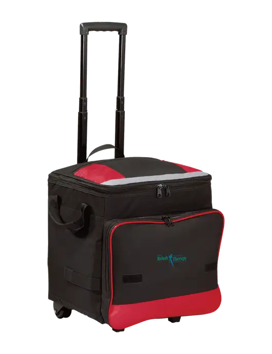 Red Rolling Cooler w/Sports Rehab Logo